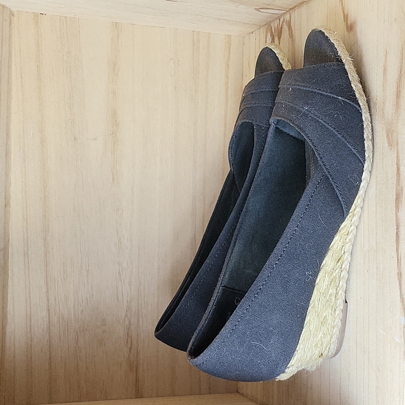 Coach and Four Womens Espadrilles Black Open Toe Wedge Sandals - Picture 3 of 9